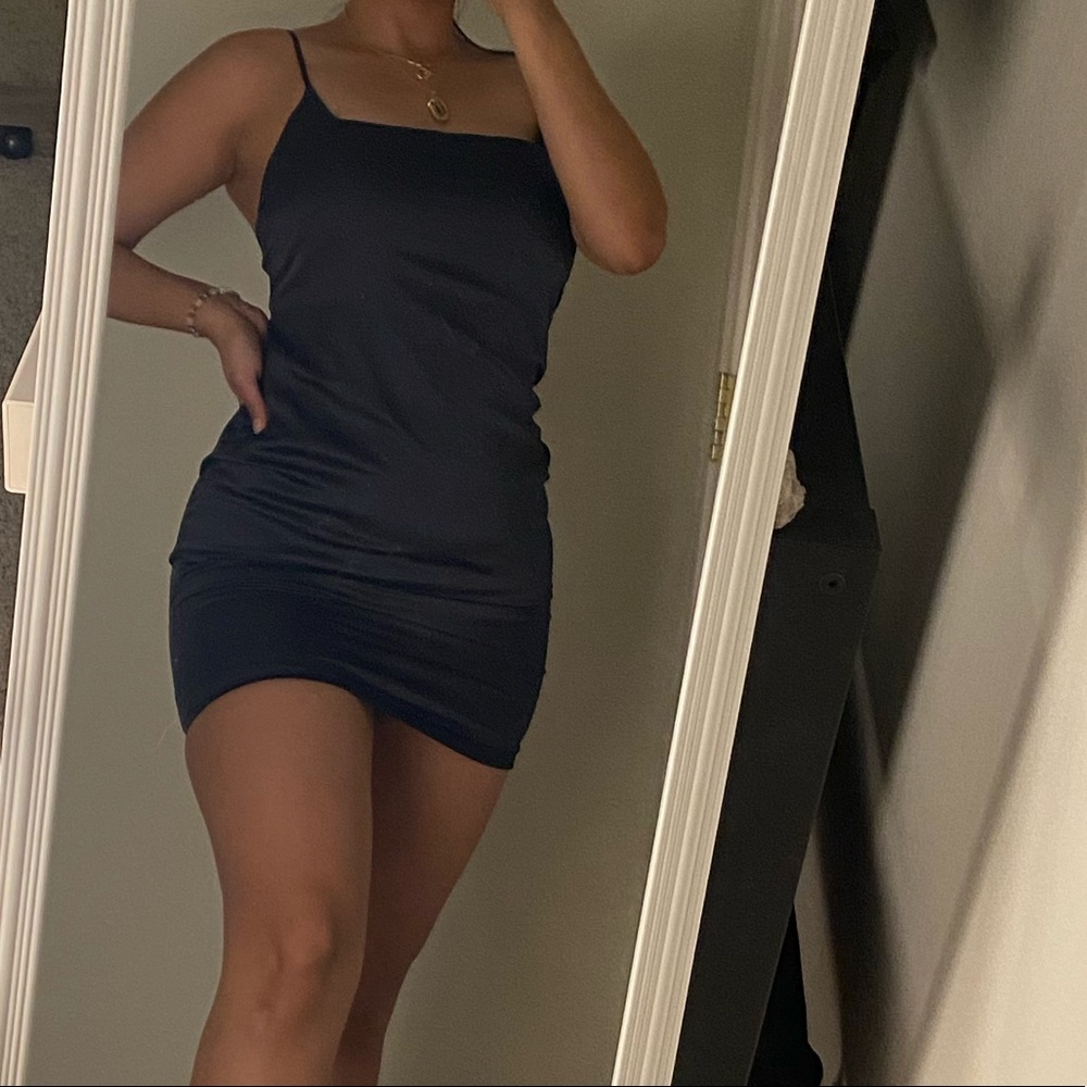Navy blue mini dress